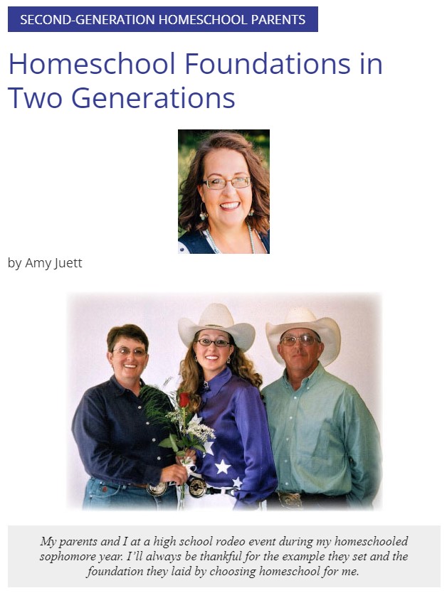 Amy Juett, pictured with her parents, husband and wife homeschoolers, writes about Homeschool Foundations in Two Generations