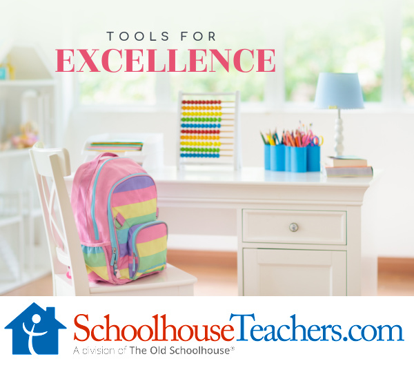 a backpack on a chair in front of a desk with supplies to encourage good study habits and the title Tools for Excellence