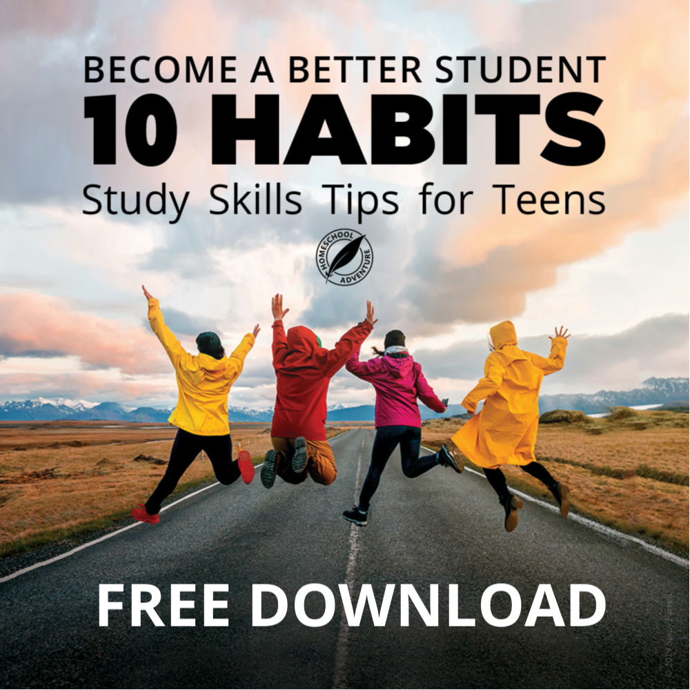 four teenager on a road jumping in the air for joy on the cover of Become a Better Student 10 Habits: Study Skills Tips for Teens free ebook