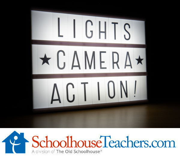 Lights, Camera, Action sign for filmmaking elective